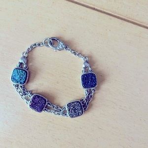 Judith Ripka Sterling and Multi Druzy Bracelet